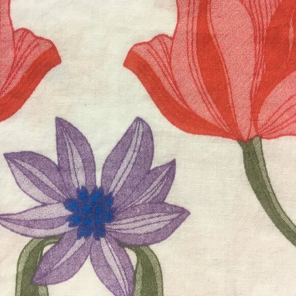 2 IVORY Wild Sage Julianna Floral Back Tab Window Curtains each is 84"L x 50"W - Picture 4 of 7